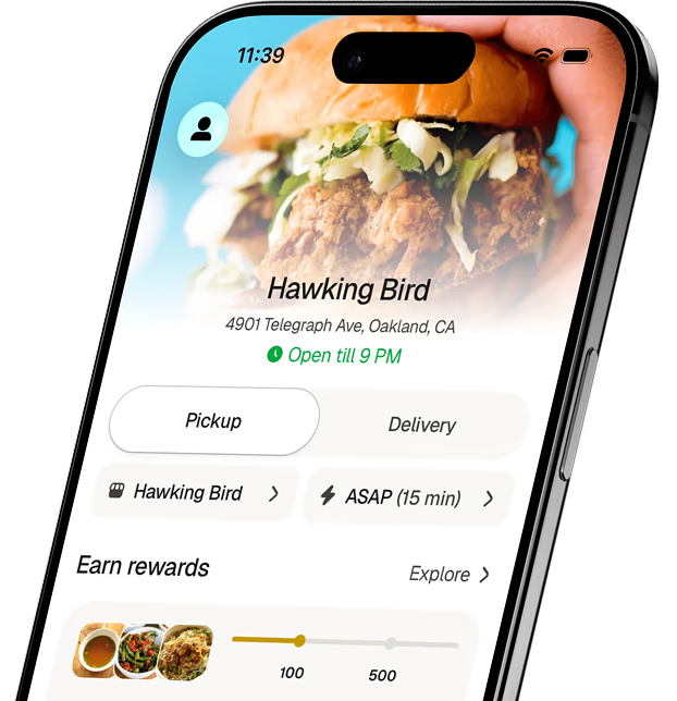 A restaurant ordering website on a phone