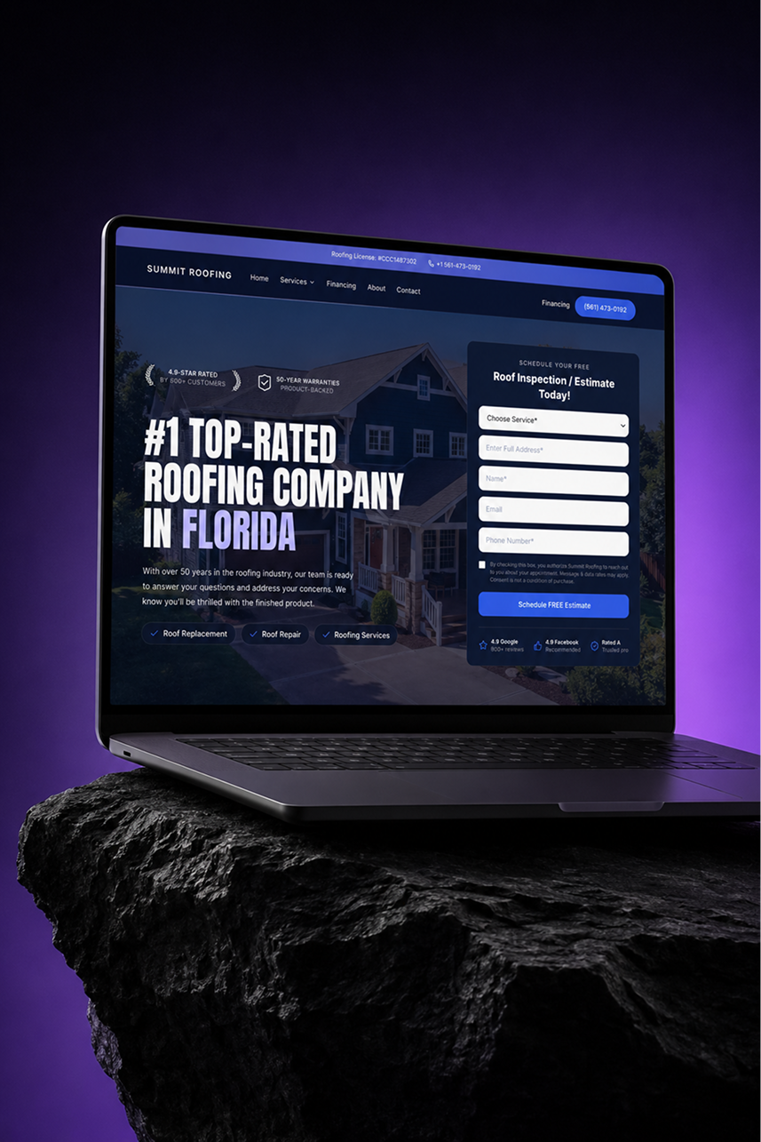 Custom website example built for a local cleaning business